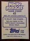 1982 Topps Wacky Packages Squabble The Nasty Word Game Album Sticker Card  41