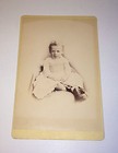 Antique Victorian Short Hair Child W  Boots   Dress Cabinet Card Photo  New York