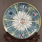 Chinese Qing Qianlong Famille Rose Porcelain Cabbage Peach Design Plate 7 8 Inch