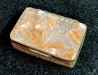 Antique English George Iii Gilt Brass And Double Sided Agate Snuff Box  C 1800