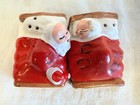 Vintage 1950 s Christmas Sleeping Santa   Mrs  Claus Salt   Pepper Shakers