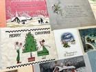 Antique Vintage 1920s-30s Used Christmas Greeting Cards Art Deco Lot Of 35