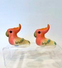 Vintage Gabbi Collection Ceramic Parrot Salt   Pepper Shakers  Refillable Plugs