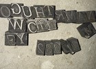 Vintage Letterpress Type Set Printing Blocks Lot Over 350 Stamps Metal 63 Lbs