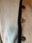 Penguin Women   s Wool Knit Cardigan Sweater V-neck Button Front Beige black S