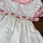 Vintage Nannette Girls 4t Pink Gingham White Eyelet Daisy Embroidered Dress