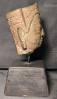 Unusual 16th To 18th Century Bronze Thai Buddha Head Fragment On Stand
