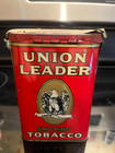 1930s Union Leader Smoking Tobacco Pocket Tin E x fine Full Tax Stamp Look   