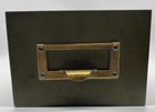 Vintage Metal Safe Deposit Box Bank Vault Deed Box Steel Lock Box No Key