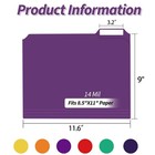 Simproffice Plastic File Folders With Tabs  6 Pack Colored Letter  Assorted