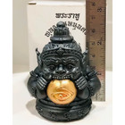 Arjarn Subin Phra Rahu Black  Giant Luck Statue Bronze Blackened Amulet Thai