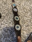 Western Breast Collar With Cowhide And Bling - Standard Size Brown Leather