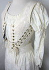 Vintage Ivory 5 Piece Skirt Blouse Vest Set Romantic Western Victorian Size S m