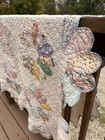 Antique Dresden Plate Heirloom Quilt With Scalloped Edges 98in X 76in