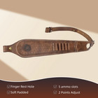 Tourbon 2 Points Genuine Leather Gun Sling Rifle Ammo Carry Strap Rest Hole Us