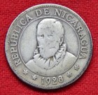 1928 Nicaragua Silver 25 Centavos Free Usa Shipping