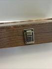 Wooden Jewelry Display Case With Glass Lid And Removable Black Velvet Pad
