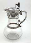English Sterling Silver Mounted Glass Claret Jug John Figg London 1861