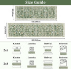 Yamaziot Washable Runner Rug 2x8     Non Slip Boho Floral Hallway Runner Rug With