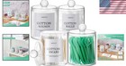 4-piece Modern Bathroom Organizer Set - Clear Apothecary Jars With Lids
