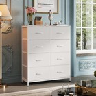 Wlive 8 Drawer White Dresser For Bedroom  Tall Chest Of Drawers