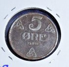 Norway 1941  5 Ore   u-grade   Very Fine  Km 388  iron Ww 11  Circulated  6