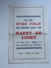 Vintage Rare 1930s Doncaster Grand Theatre Programme - Happy Go Lucky 