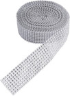 Silver Diamond Sparkling Rhinestone Mesh Ribbon For Event Decorations  Wedding C