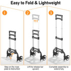 Folding Hand Truck - Aluminum Portable Dolly Cart With Telescopic Handle  Bungee
