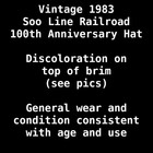 Soo Line Railroad Hat 100th Anniversary Vintage 1983 Trucker Mesh Snapback