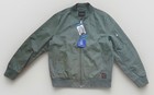Lucky Brand Mens Bomber Jacket Size Large L Cotton Full Zip Green Garment Dyed