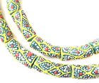 Ghana African Matched Green Multi Color Millefiori Recycled Glass Trade Beads