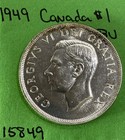 1949 Canada          Silver Dollar George Vi Bu Brilliant Uncirculated