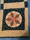 Antique Cutter Quilt Piece 1800   s Patchwork Hand Quilted Lite Wear 13    X 27-1 2   