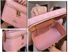Nwt Coach Cosmetic Case Satchel In Signature Canvas Cea56 Powder Pink Brown