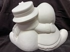 Snowflake Snowman Couple Large Winter Christmas Ceramic Bisque Ready To Paint