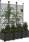 Raised Garden Bed With Trellis 3pcs Planter For Climbing Plant Privacy Screen