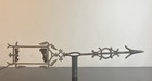 1800 s Antique American Cast Iron Weathervane Direction Arrow Lightning Rod 23   
