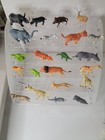 Vtg Zoo Wildlife Animal Lot Plastic Mixed  Realistic Lion Tiger Zebra And  More 