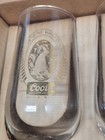 Coors Stemmed Beer Glasses Goblets Gold Rimmed Logo 12 Oz Set Of 4-vintage