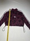 Adidas Cropped Hoodie Women   s Maroon Quarter Zip Trefoil M