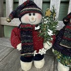 Set Of Two Wooded Snowman Figures  7 5     Tall