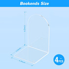 4 Pcs Acrylic Bookends  Clear Book Ends For Heavy Books  Bookend Holders For She