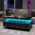 Modern Coffee Table With Led Lights   Lifting Top For Living Room Cocktail Table