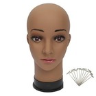 Bald Mannequin Head Female Professional Cosmetology For Wig 22 Inches Brown