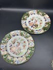 2 Mason   s Patent Ironstone Dinner Plates 10 25    Birds Bugs Flowers Early 1900   s