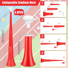24 Pcs Collapsible Stadium Horn Hand Clappers Metal Cowbells 24 Inch Vuvuzela Ho