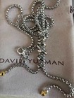 David Yurman 925 Silver   18k Gold Pav   Diamond Helena Y Necklace With 19  Chain