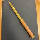 Vintage Mcrae Heating Ferndale Mi Advertising Brass Letter Opener Hunting Dogs