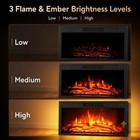 23  Recessed Electric Fireplace Heater Built-in Wall Heater With Remote Us Stock